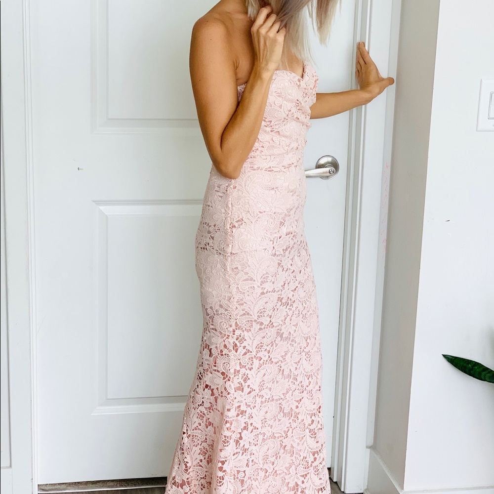 Lulu’s Inherent Blush Pink Lace Dress
